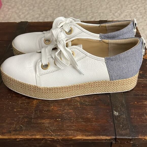 Luca Lane Ladue White Leather Platform Sneakers Size 10 - Picture 3 of 7